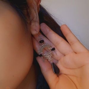 Black dangle earrings